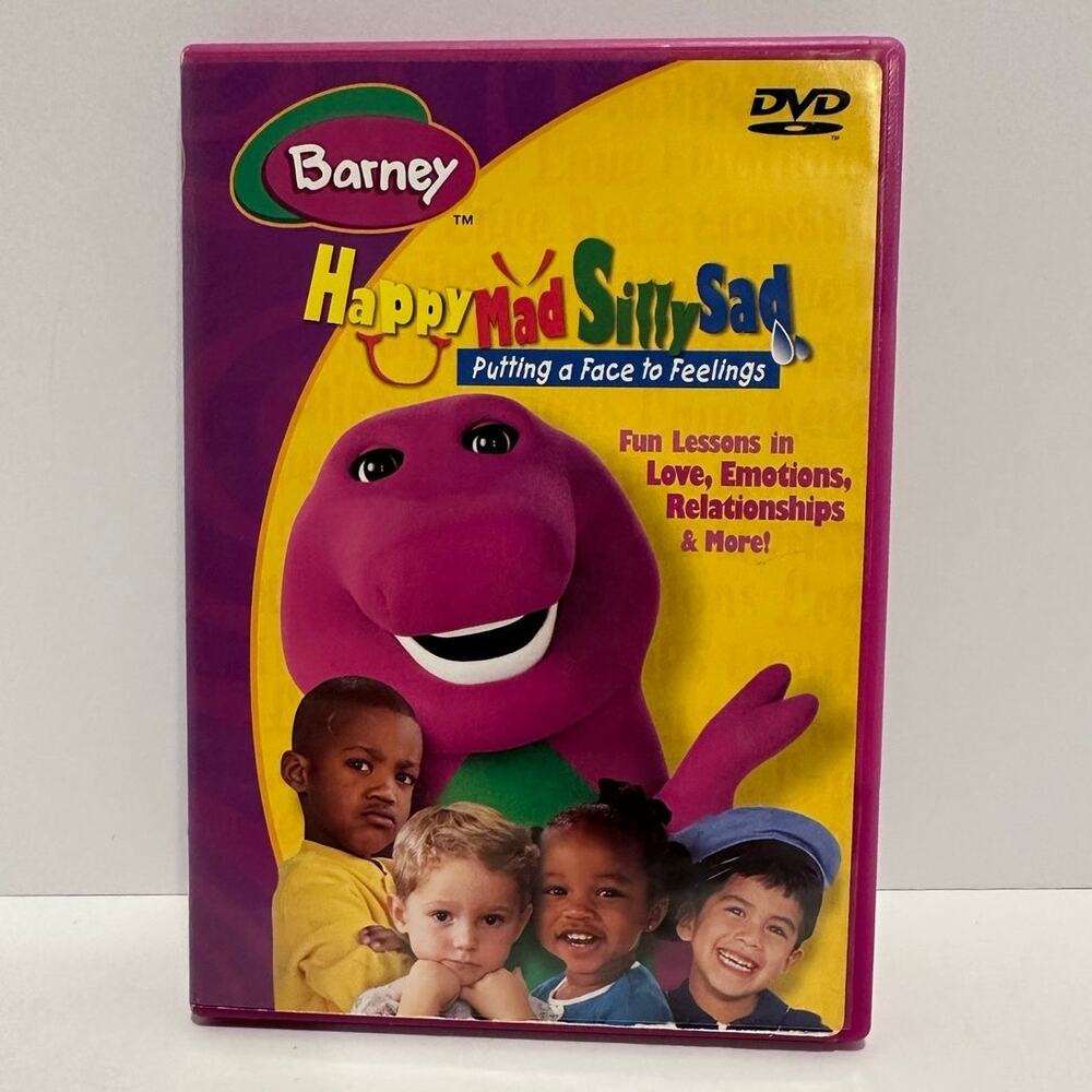 Barney the Purple Dinosaur DVD Feelings Happy Mad Silly Sad